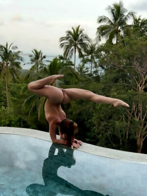 Handstand And Flexible Backbend At The Pool!
